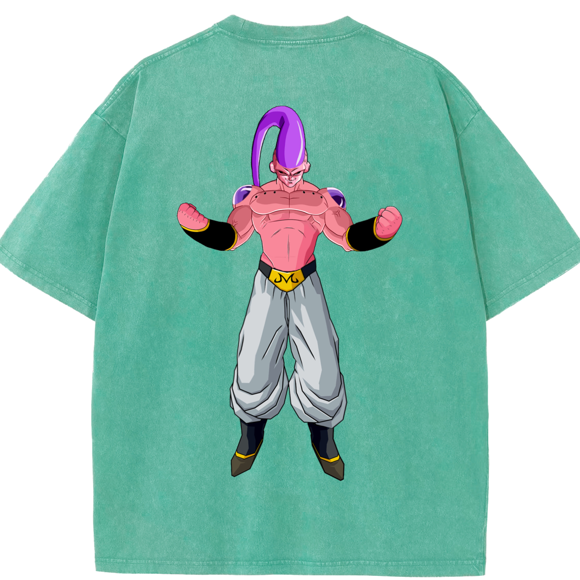 ドラゴンボール 魔人ブウ DRAGON BALL Majin Buu 綿100% ヴィンテージ風 半袖Tシャツ（背面プリント）